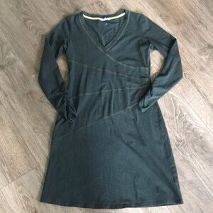 Athleta SUNBURST ORGANIC COTTON NECTAR DRESS. Army green Yoga natural Lagenlook